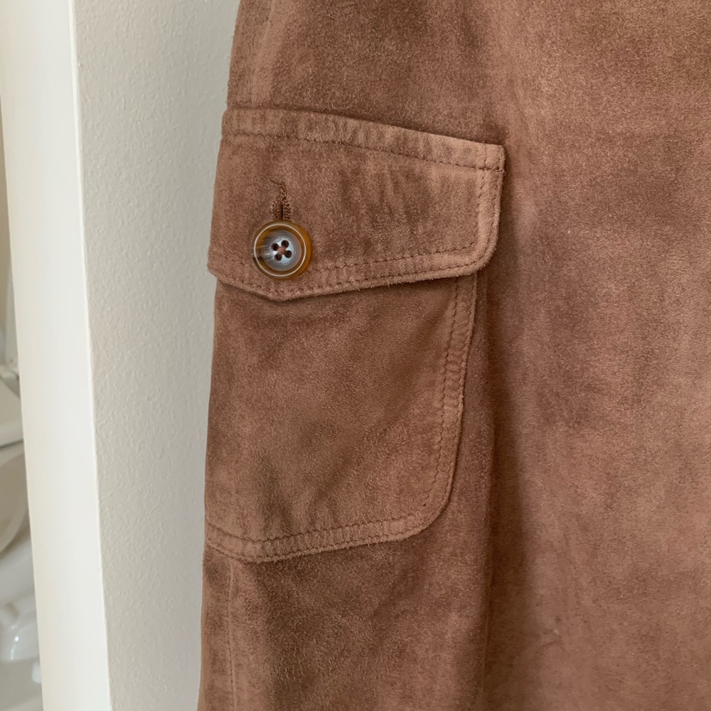 Suede Brown Mini Skirt with side pocket- very similar to Marc Jacobs - Picture 3 of 6